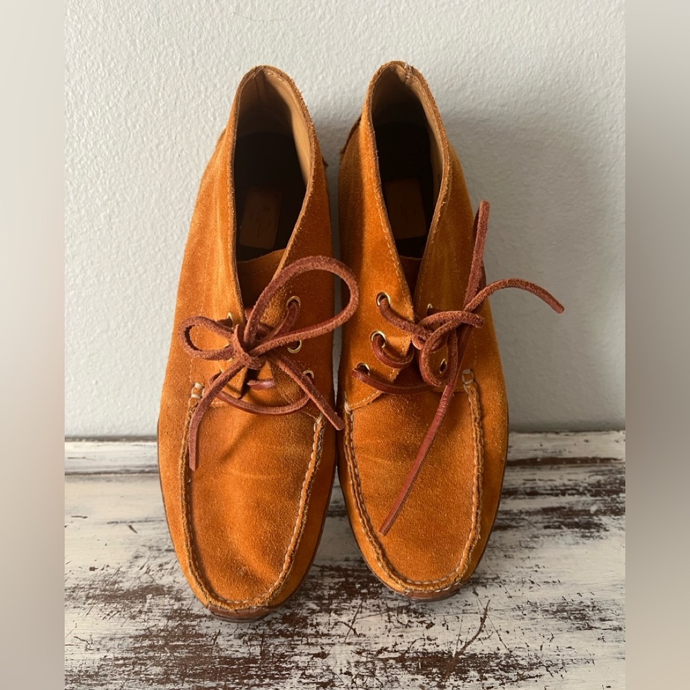 Cole Haan Chukka Camel Suede Boots Men 9.5M Comfort C13104 Preppy Driver Shoes - Picture 2 of 9